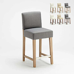 Ahd Amazing Home Design Haut tabouret en bois style Henriksdal pour bars et cuisines Comfort, Couleur: Shabby Gris 