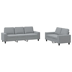 vidaXL Ensemble de canapés 2 pcs gris clair tissu