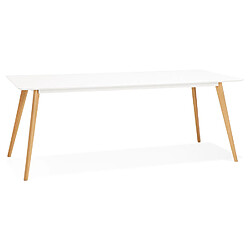 Alterego Table à manger design 'MADY' blanche style scandinave - 200x90 cm