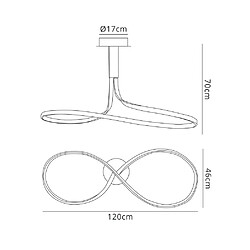 Luminaire Center Semi Plafonnier Nur XL 50W LED 3000K, 3900lm, argent/acrylique givré/chrome poli