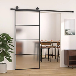 vidaXL Porte coulissante Verre ESG dépoli et aluminium 90x205 cm Noir