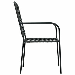 Acheter Maison Chic Lot de 4 Chaises de jardin,Fauteuil d'extérieur Corde en coton et acier Noir -MN77126