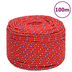 vidaXL Corde de bateau Rouge 10 mm 100 m Polypropylène