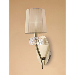 Luminaire Center Applique murale Loewe avec interrupteur 1 Ampoule E14, laiton antique avec Abat jour bronze