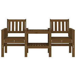 Avis Maison Chic Banc de jardin 2 places | Banquette de jardin avec table | Chaise Relax brun miel bois massif de pin -MN58880