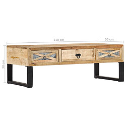 vidaXL Table basse 110x50x38 cm bois de manguier massif pas cher