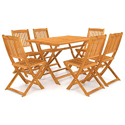 Maison Chic Mobilier à dîner de jardin pliable 7 pcs,Table et chaises d'extérieur Bois d'acacia solide -GKD915678