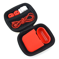 Wewoo Coque Écouteurs sans fil en silicone anti-choc pour Apple AirPods 1/2 rouge pas cher