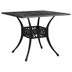 vidaXL Table de jardin Noir 90x90x73 cm Aluminium coulé