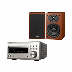 Denon D-M41 DAB Argent/Bois - Micro-chaîne Hi-Fi 2 x 30 Watts avec lecteur CD/CD-R/CD-RW, tuner FM/DAB/DAB+ et Bluetooth