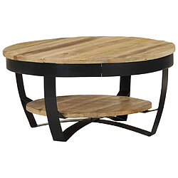 vidaXL Table basse Bois massif de manguier brut 65x32 cm