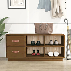 Maison Chic Banc à chaussures | Meuble de rangement à chaussures Meuble d'Entrée Marron miel 100x34x45 cm Bois de pin massif -MN45064