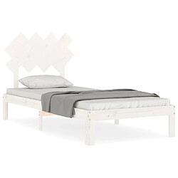 Maison Chic Cadre/structure de lit avec tête de lit pour adulte - Lit Moderne Chambre blanc simple bois massif -MN94946