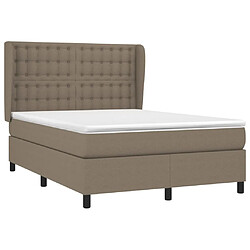 Avis Maison Chic Lit Adulte - Lit simple Lit à sommier tapissier avec matelas moelleux - Meuble de Chambre - Taupe 140x200 cm Tissu -MN87808