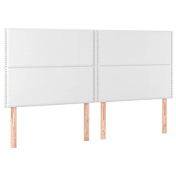 vidaXL Têtes de lit 4 pcs Blanc 80x5x78/88 cm Similicuir