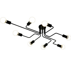 Universal Plafonnier pince plafonnier avec 8 lampes hotte luminaire luminaire eclairage creatif e27 prise lumineuse noir 