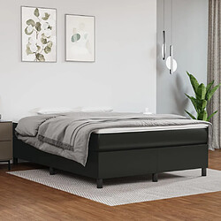 vidaXL Sommier à lattes de lit avec matelas Noir 140x190 cm Similicuir 