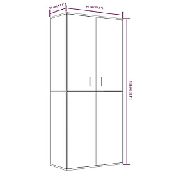 vidaXL Armoire à chaussures chêne fumé 80x39x178 cm bois d'ingénierie pas cher