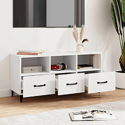 Avis Maison Chic Meuble TV scandinave - Banc TV pour salon Blanc 102x35x50 cm Bois d'ingénierie -MN36369