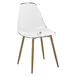 Toilinux Lot de 4 Chaises Thao en polycarbonate - Transparent et Beige pas cher