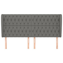 Avis Maison Chic Tête de lit scandinave avec oreilles,meuble de chambre Gris foncé 183x23x118/128 cm Tissu -MN79441