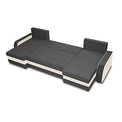 Bestmobilier Valos - canapé panoramique en U - 7 places - convertible avec coffre - en velours