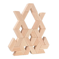 16 pièces V forme naturel grand bois 3D blocs de construction jouets bébé non peindre en bois Montessori éducatif empilage blocs jouet enfant