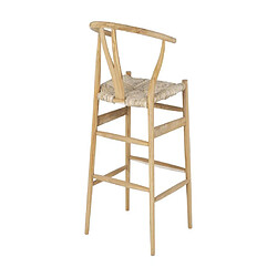 Vente-Unique Tabouret de bar en teck et paille - Naturel - POGIANA pas cher