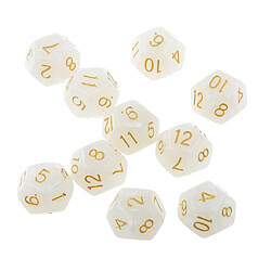 10pcs Douze Faces De Dés D12 Jouer D & D Jeux Rpg Parti Dices Blanc