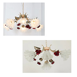 Universal Lustre de chambre de jardin européen de 60 cm, lustre à LED dimmer 3 + 1, salle à manger rétro, salon, fleur en fer forgé, lampe de style ancien romantique rustique pas cher