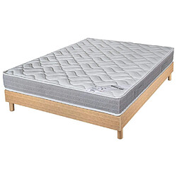 Ebac Matelas et sommier 160x200 Mousse - Maryland - Soutien ferme - Sommier en kit - Chêne