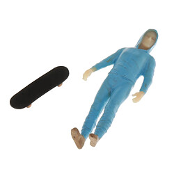 1:64 People Action Figure Diorama Painted Sliding Boy Miniatures Blue