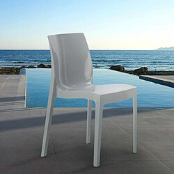 Chaise Salle à Manger bar Ice Grand Soleil en polypropylène empilable, Couleur: Gris