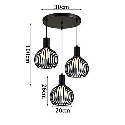 Avis Stoex Suspensions Industrielle Cage fer ,Lustre Abat-Jour Corde Ajustable Luminaire Lustre en Fer Salle à Manger,Bar,Chambre