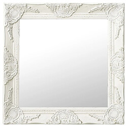 Maison Chic Miroir mural style baroque | Miroir Décoration pour Maison Salle de Bain 50x50 cm Blanc -GKD30560