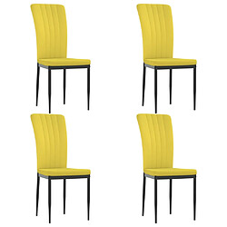 vidaXL Chaises à manger lot de 4 Jaune moutarde Velours