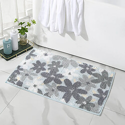 LUUCOZK Tapis de bain antidérapants absorbants à séchage rapide pour salle de bain - FleurGris-40 x 60cm