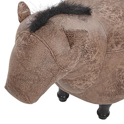 Beliani Tabouret enfant en cuir PU marron HORSE pas cher