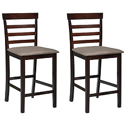 vidaXL Tabourets de bar lot de 2 Marron Tissu 