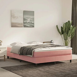 vidaXL Matelas de lit à ressorts ensachés Rose 140x200x20 cm Velours 