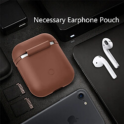 Wewoo Coque Protection Pour Apple AirPods Portable Bluetooth Écouteurs Boîte de en silicone Anti-perte Sac rangement Dropproof (Les ne sont pas inclus) (Marron) pas cher