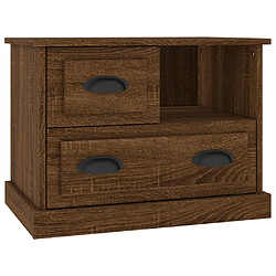 Maison Chic Table de chevet Table de Nuit Meuble de Rangement chêne marron 60x39x45 cm