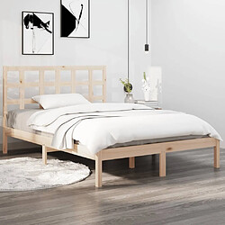 Maison Chic Lit Moderne Chambre - Cadre/structure de lit pour adulte bois massif 135x190 cm double -MN74889