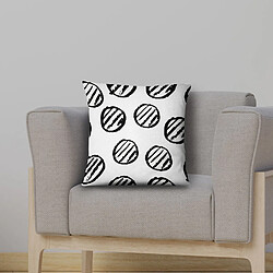 Homemania Housse de coussin design flick Black and White - L. 45 x l. 45 cm - Blanc