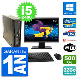 PC HP Z210 SFF Ecran 19" Intel i5-2400 RAM 32Go Disque 500Go Windows 10 Wifi - Occasion