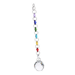 Cristal suspendu suncatcher arc-en-perles billes pendentif prismes bleu 20cm