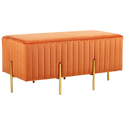 Beliani Bout de lit en velours orange DAYTON