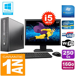 PC HP EliteDesk 800 G1 SFF Core I5-4570 16Go Disque 250 Go Wifi W7 Ecran 19" · Occasion 