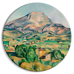 Decoshop26 Tableau rond décoration murale image imprimée cadre en bois à suspendre - Mont Sainte-Victoire Paul Cézanne 80x80 cm 11_0012527 