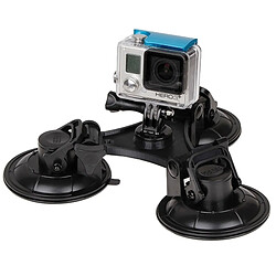 Wewoo Support Holder noir pour GoPro HERO4 / 3 + / 3/2/1 Monture de ventouse de direction de triangle avec tournevis hexagonal